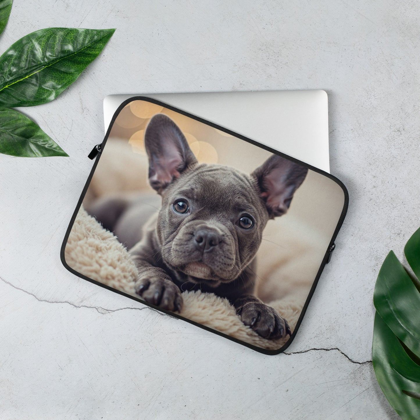 Grey Frenchie Laptop Sleeve
