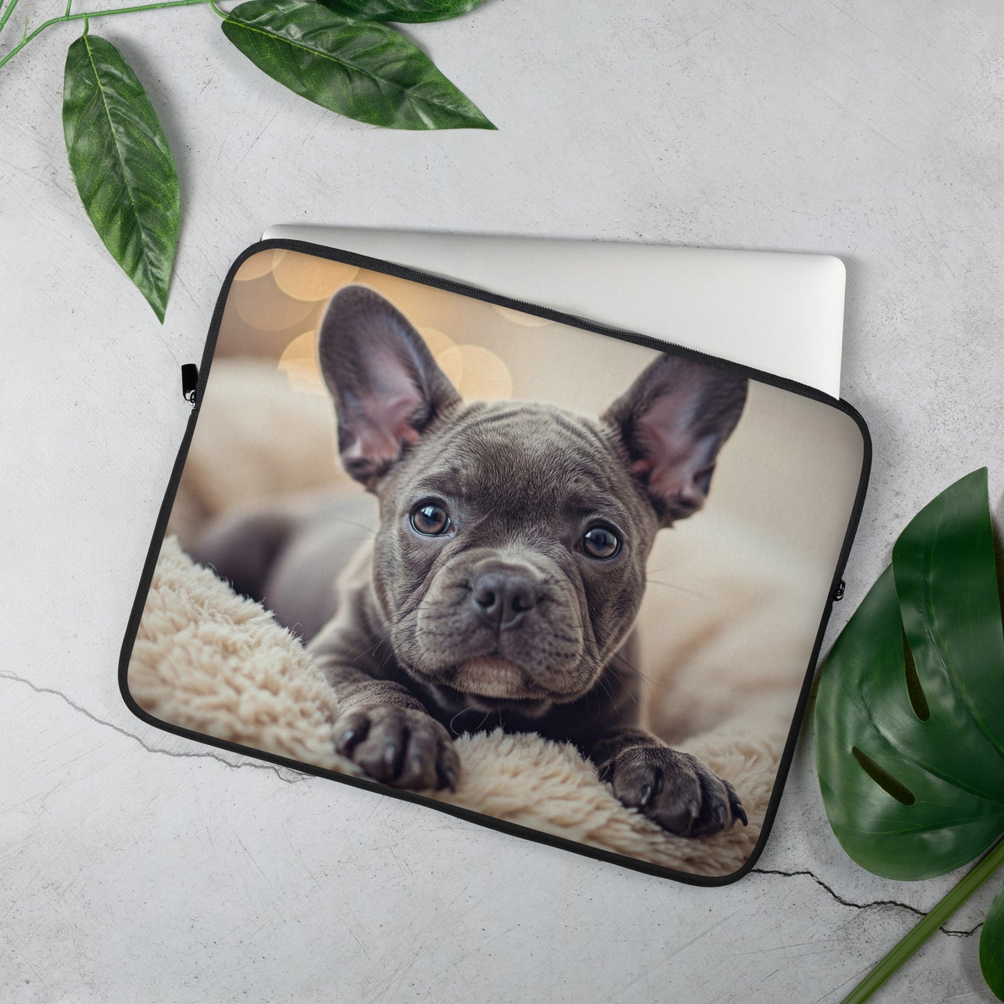 Grey Frenchie Laptop Sleeve